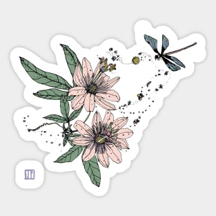 A dragonfly decides to take a  look Sticker